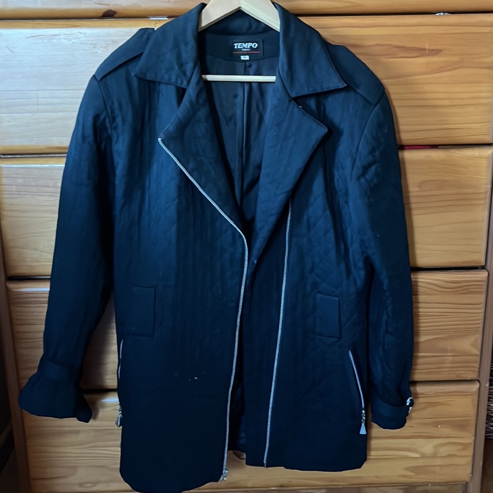 Black quilted jacket